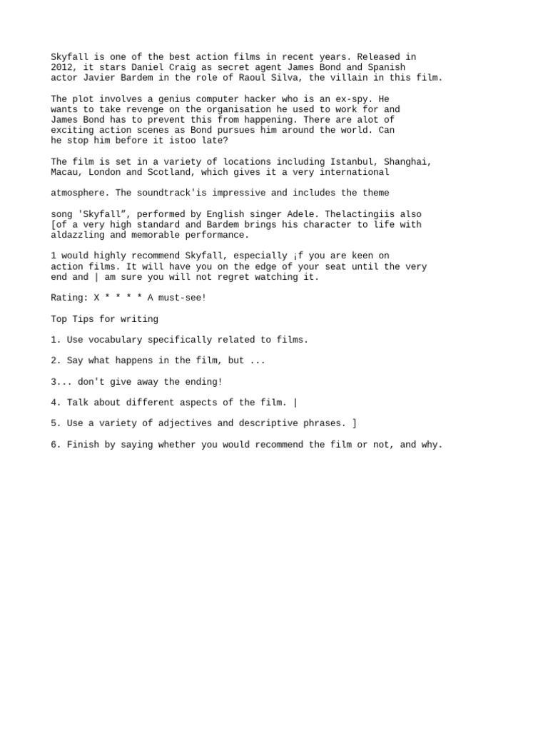 b2 Writing Film Review PDF