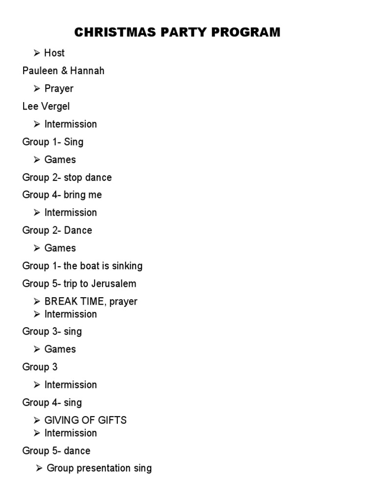 Christmas Party Program PDF Christmas