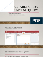 Make Table Query and Append Query: Submitted by Nitin Sharma From BPM and Analytics 4 Semester