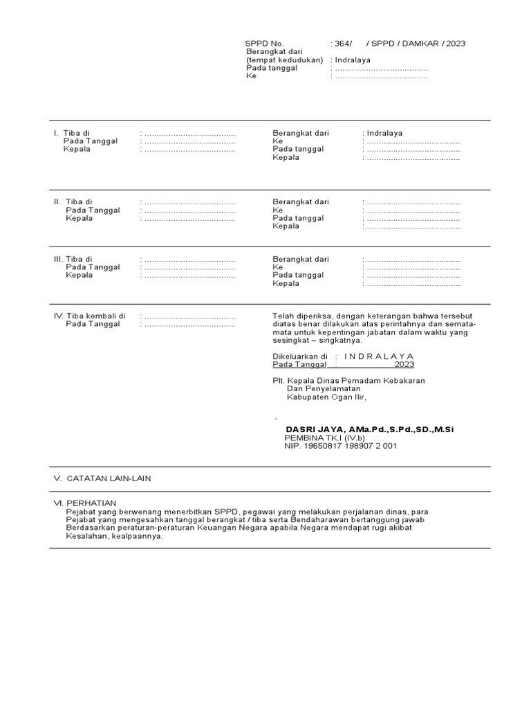 SPPD Belakang | PDF