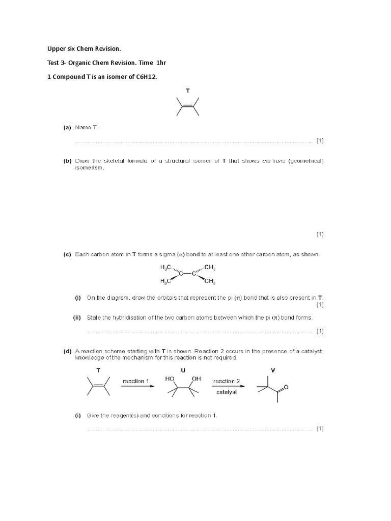 Test 3 Organic Chem 1 PDF