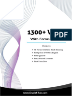 1300+ Verb Forms With Hindi