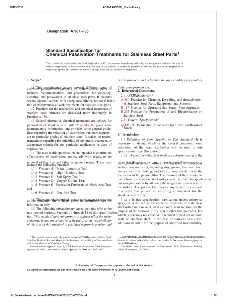 Astm A96705 PDF Stainless Steel Nitric Acid