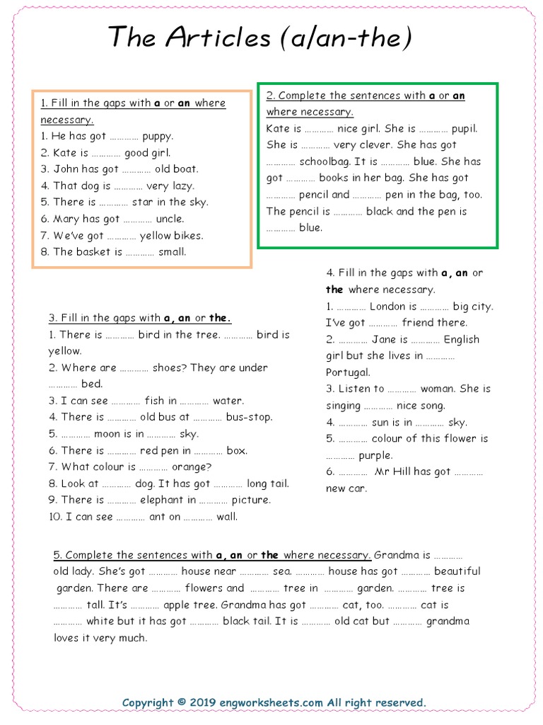 The Articles A An The Pdf