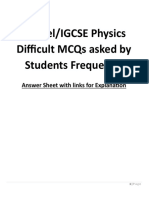 Physics Diff MCQs Answers Explanations