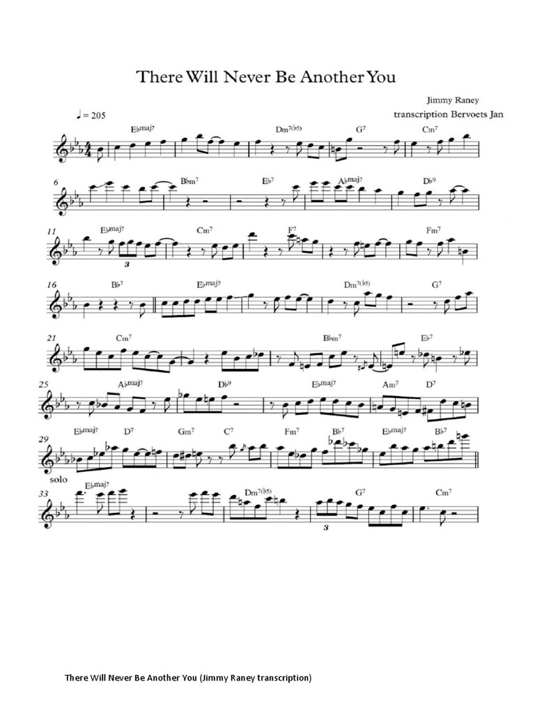There Will Never Be Another You Jimmy Raney Transcription | PDF