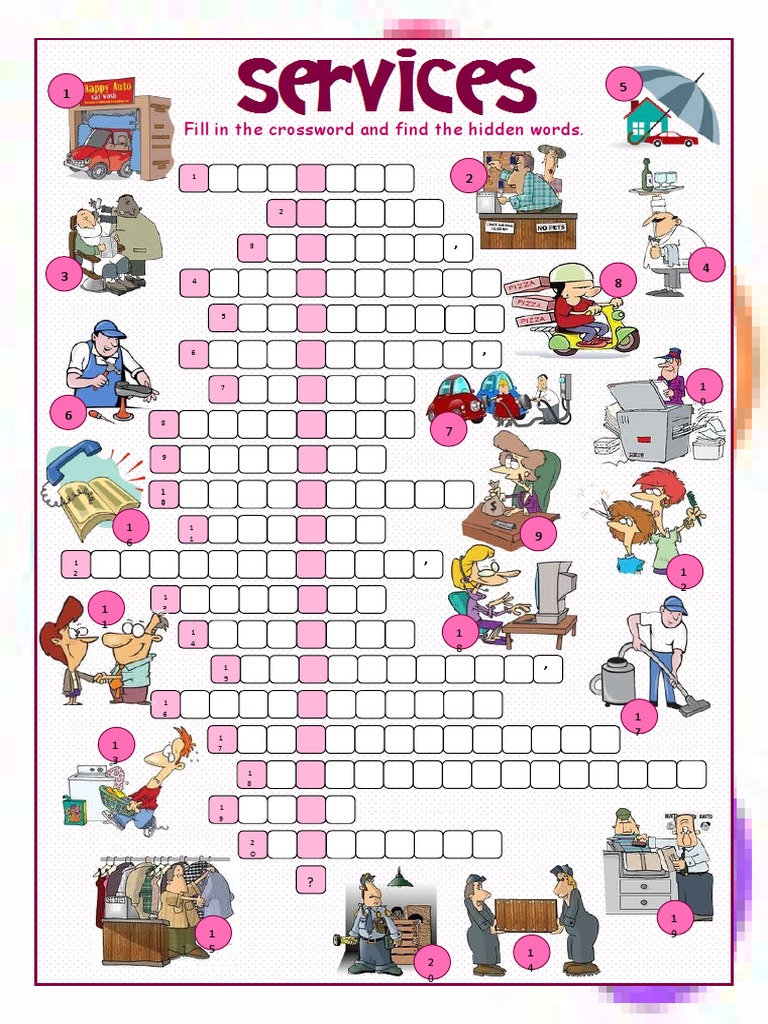 Services Crossword Puzzle Crosswords Oneonone Activities Tests Warmers