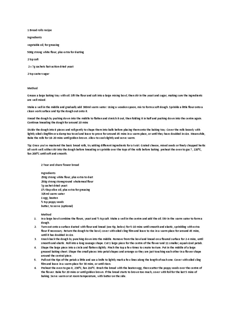 10 Breads Pdf Breads Dough