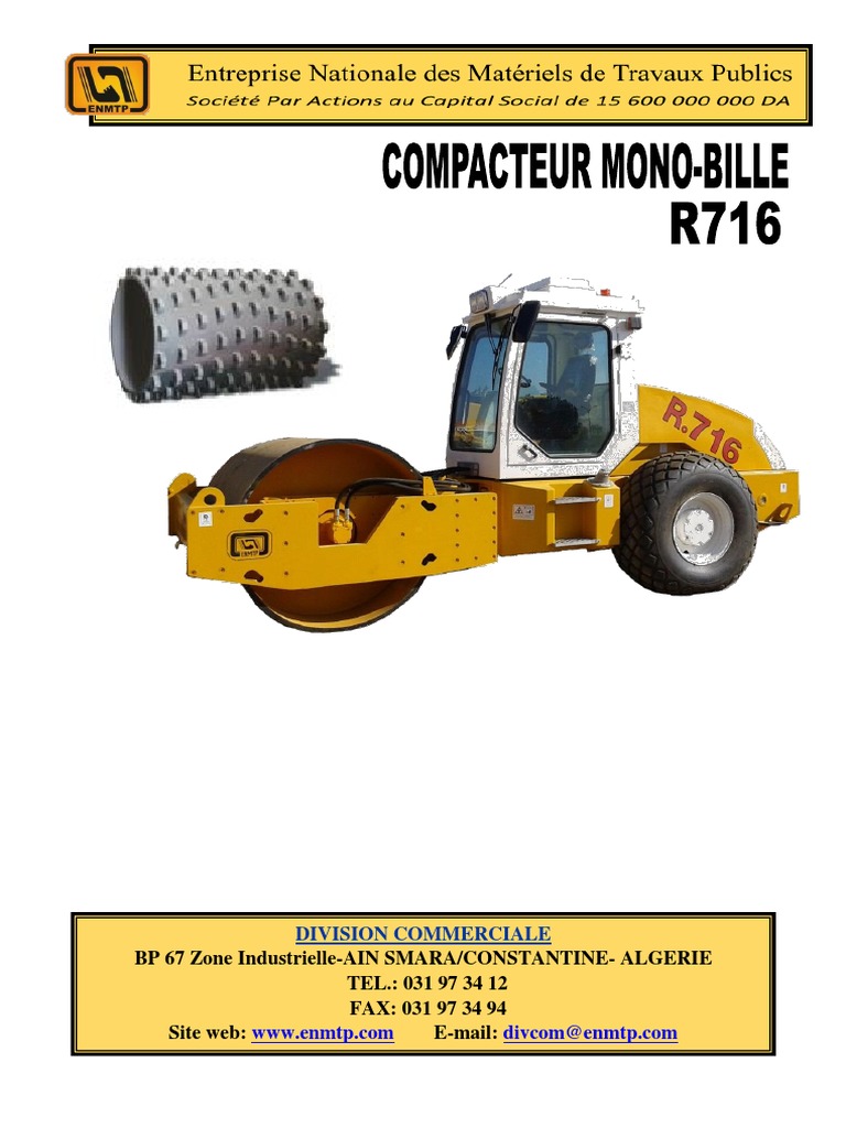 Rouleau Compacteur Manuel ENMTP 1025 | PDF | Véhicules | Véhicule motorisé