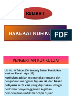 Kuliah-1 Hakekat Kurikulum