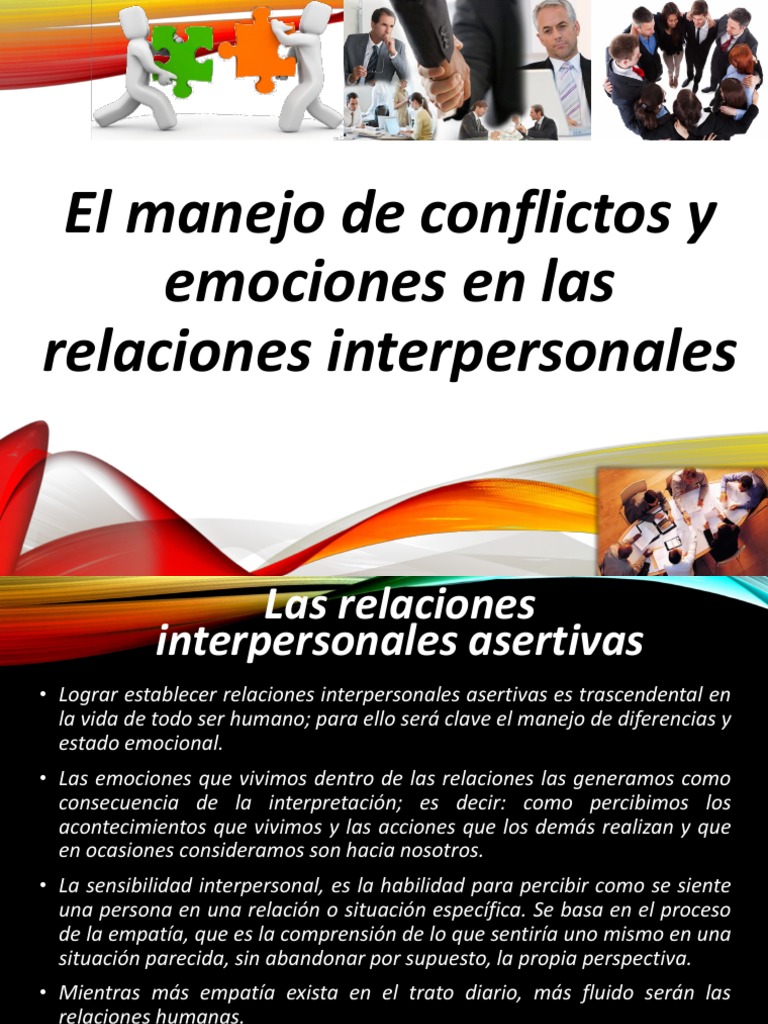 Manejo de emociones y conflictos interpersonales | PDF | Empatía | Las ...