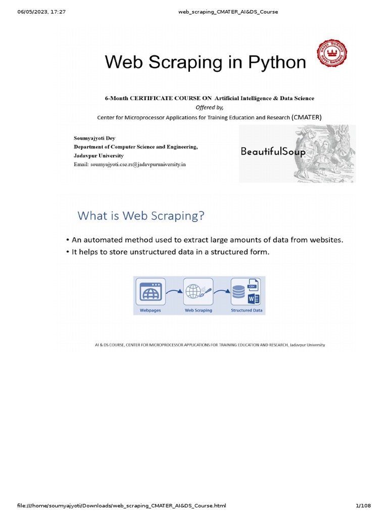 06.05.23 - Python - Web Scraping in Python | PDF | Information ...