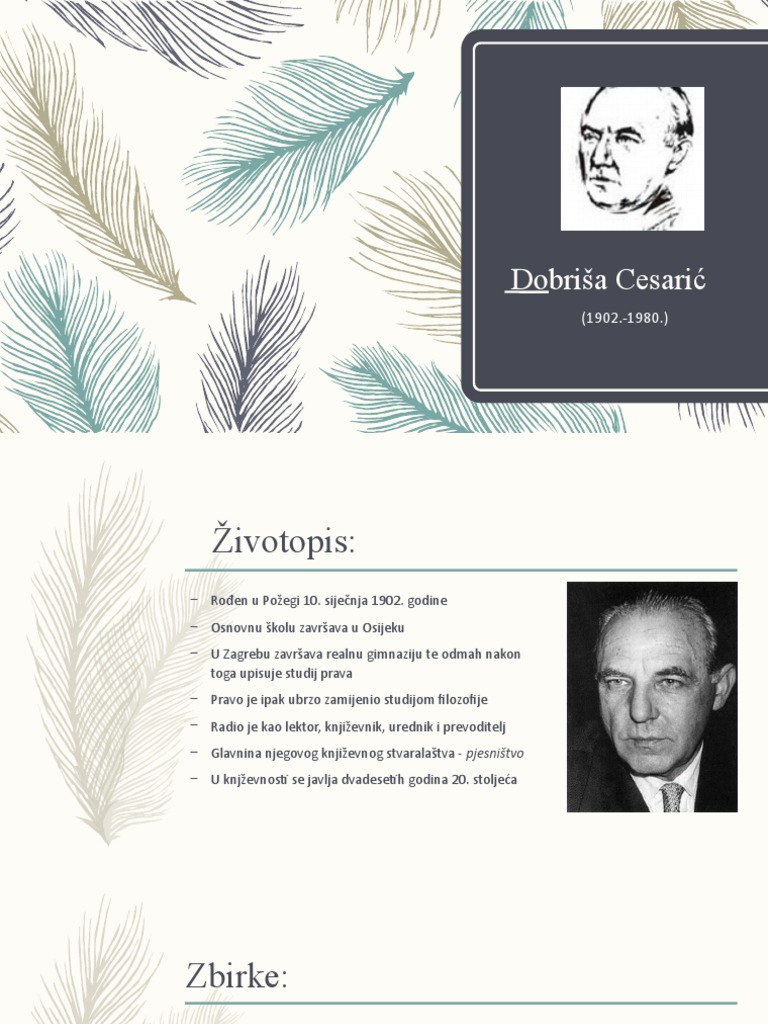 Dobriša Cesarić Prezentacija | PDF