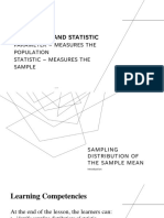 Sampling Distribution of The Sample Mean