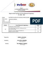 Least Mastered Competencies 2nd Quarter ENGLISH - SHS