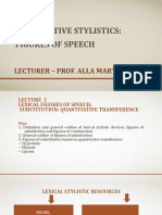 Contrastive Stylistics: Figures of Speech: Lecturer - Prof. Alla Martynyuk