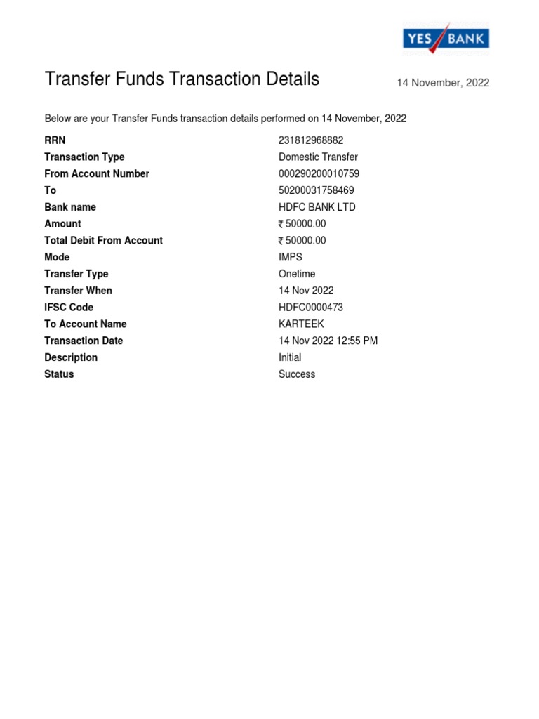 IMPS Fund Transfer Details - Nov 2022 | PDF | Finance & Money Management
