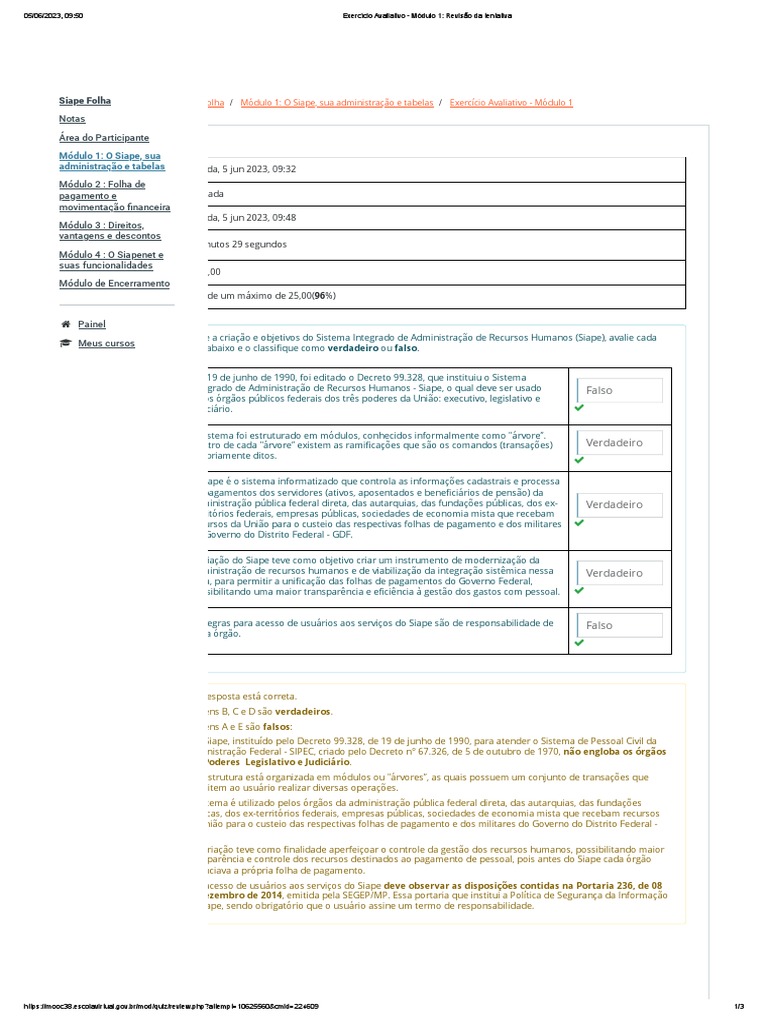 Avaliação do Sistema Siape e Funcionalidades | PDF