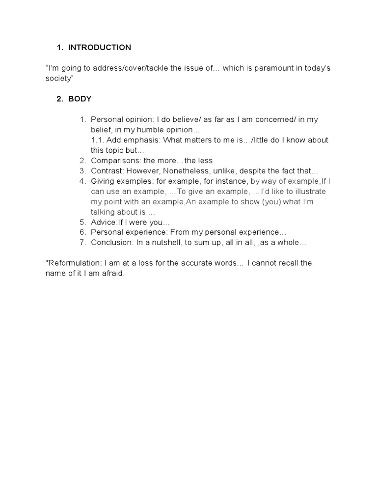 Monologue Outline Pdf