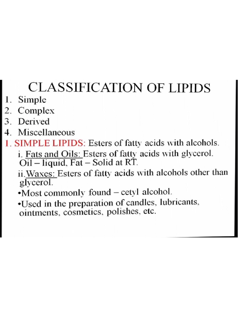LipidsClassification, Sources and Functions (NBC) PDF