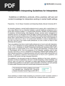 Mental Health Interpreting Guidelines Fo