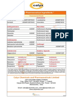 Calyx: Active Pharmaceutical Ingredients