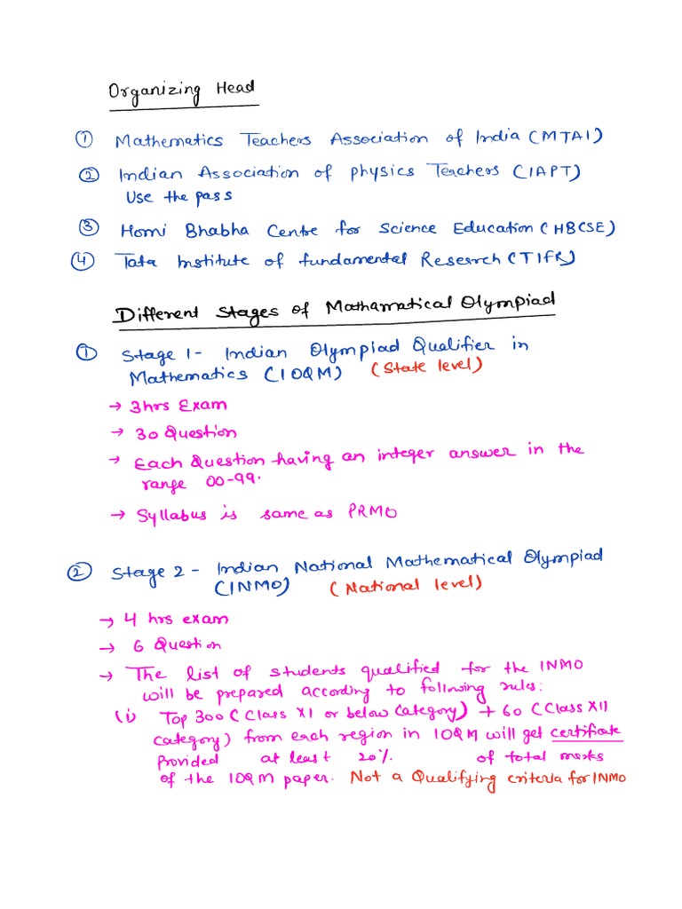 Ioqm Indian Olympiad Qualifier In Mathematics Pdf
