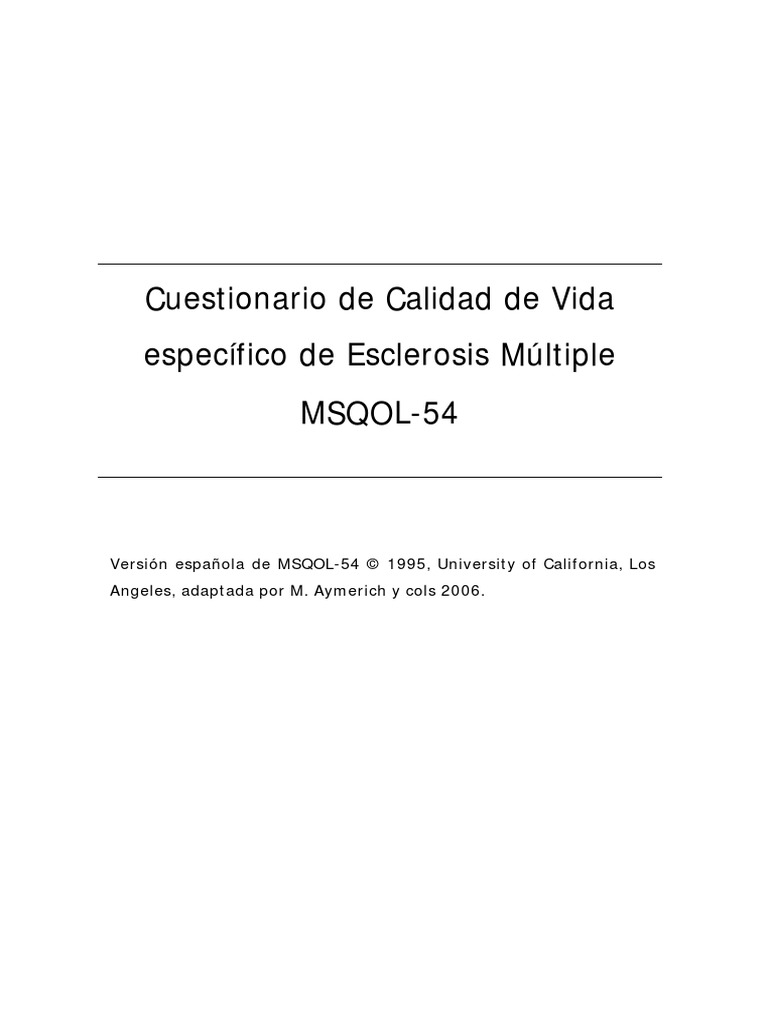 Msqol 54espanol | PDF