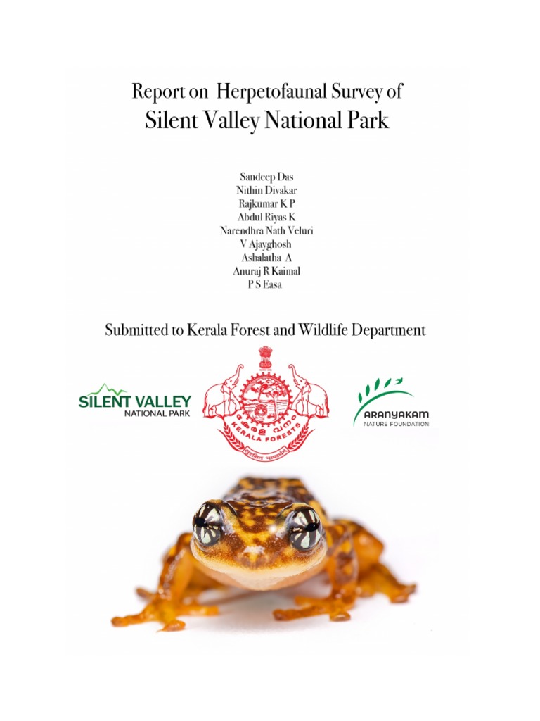 Silent Valley Survey Report 2021 Final PDF Frog Tetrapods