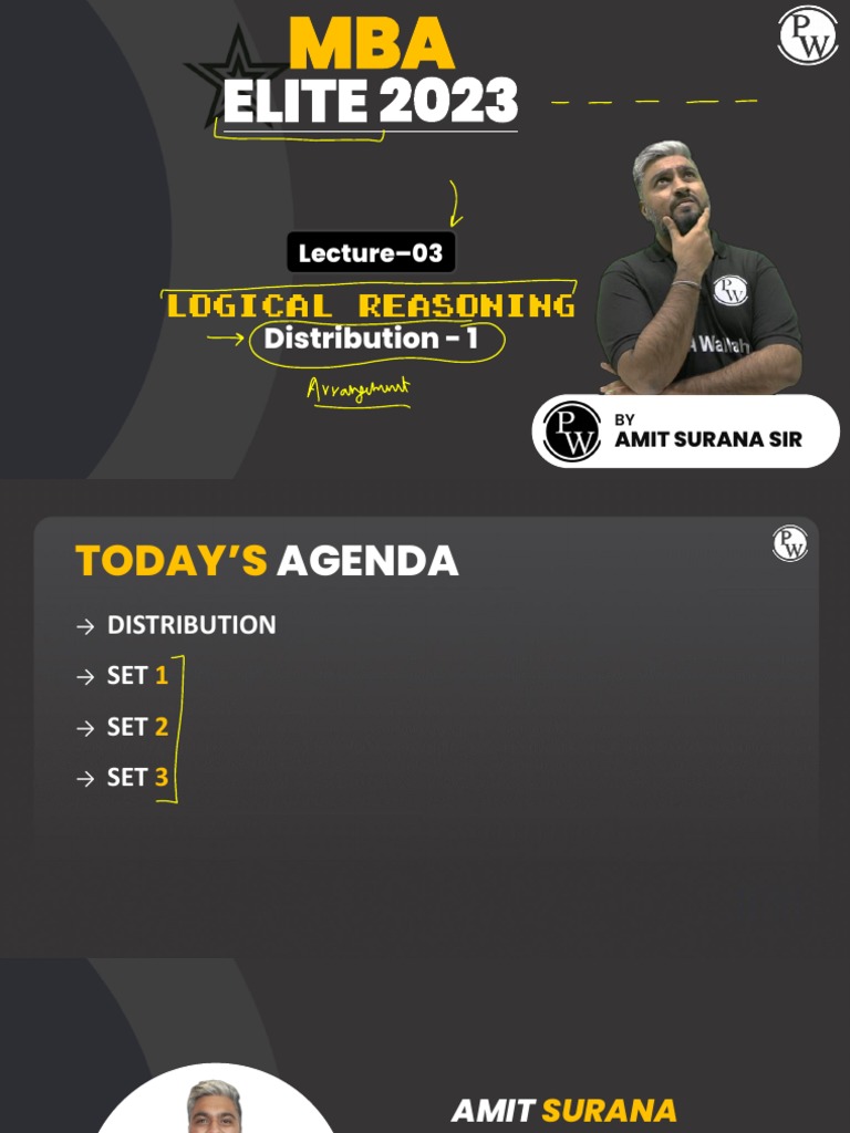 Logical Reasoning 03 - Distribution-1 - Class Notes - MBA Elite 2023 ...