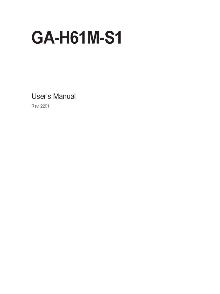 Ga H61M S1 | Download Free PDF | Usb | Personal Computers