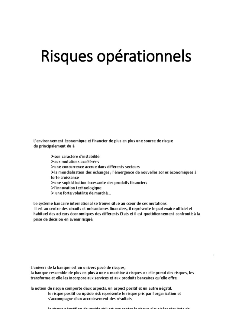 Cours Risques Operationnel 20202021 | PDF