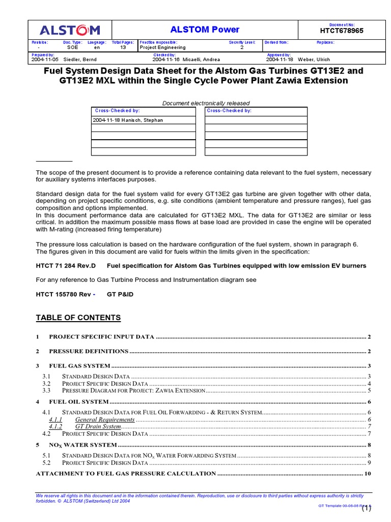 Fuel System Design Data Sheet PDF Pump Gases
