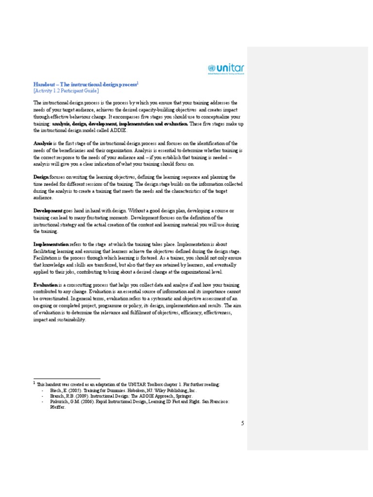 Instructional Design Process | Descargar gratis PDF | Instructional