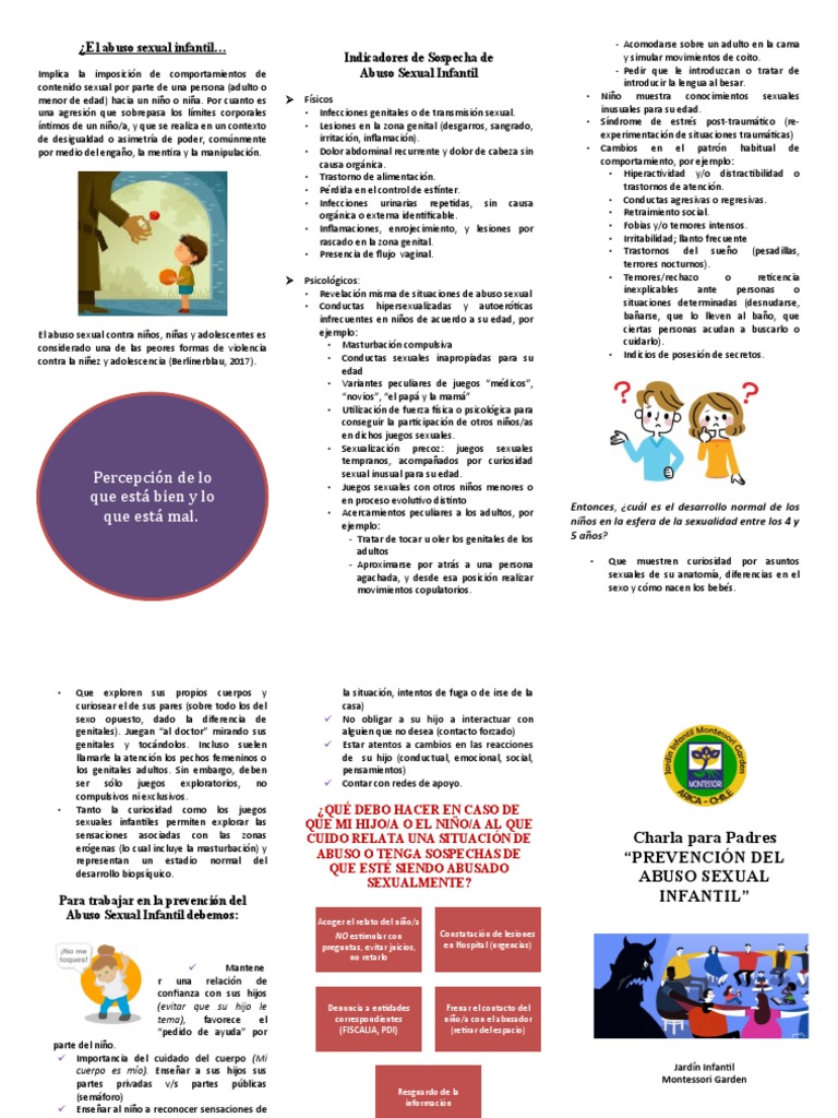 Tríptico para Charla ASI | PDF | Abuso Sexual Infantil | Abuso sexual