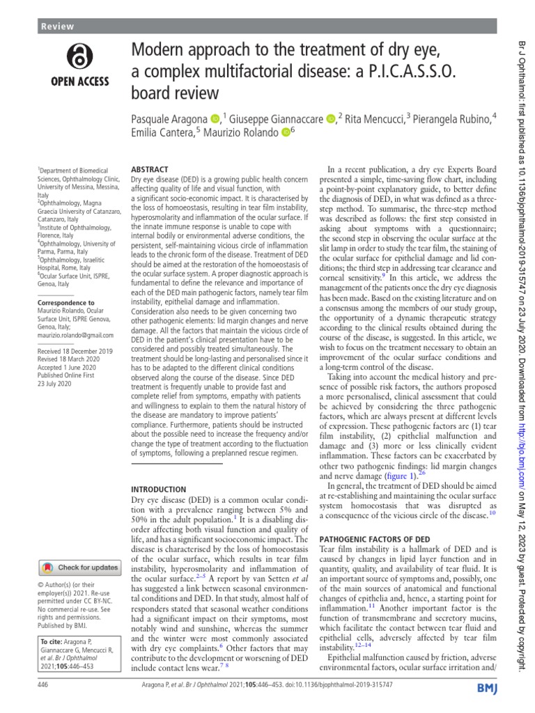 Modern Approach To The Treatment of Dry Eye | PDF | Inflammation ...