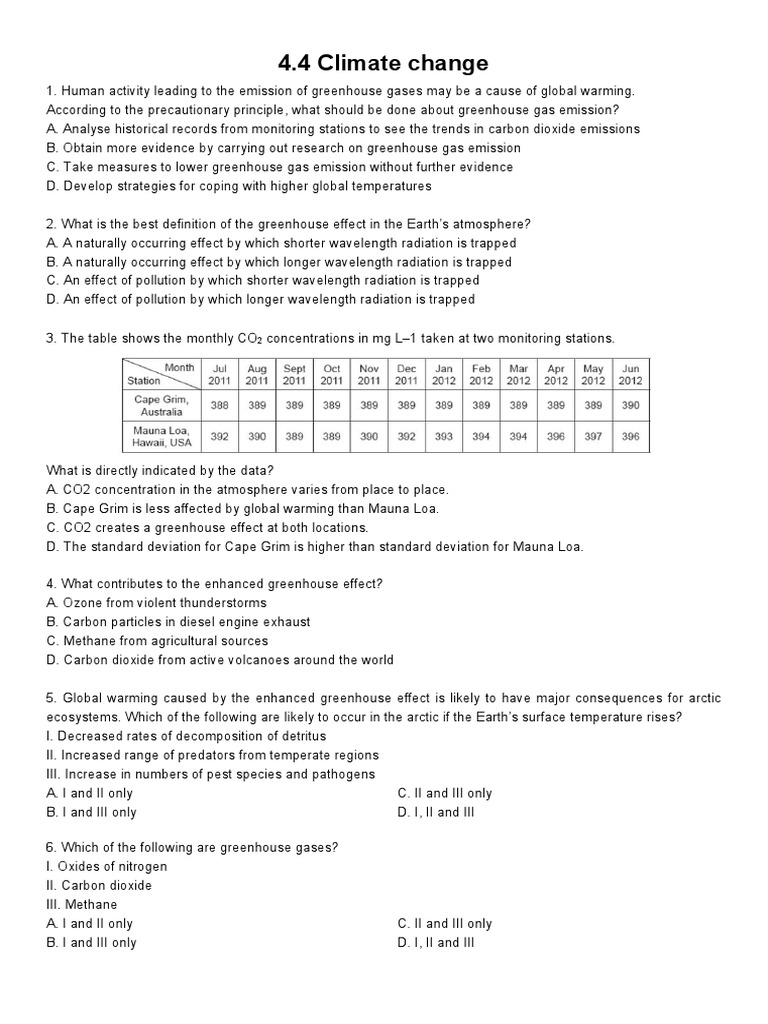 4.4 Climate Change Practice | PDF | Law | Science & Mathematics