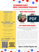 Early Childhood Music Program Flyer Summer 2023