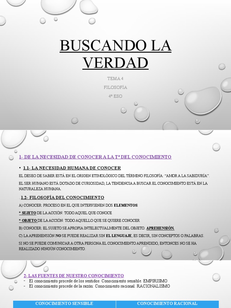 Filosofía del Conocimiento y la Verdad | PDF