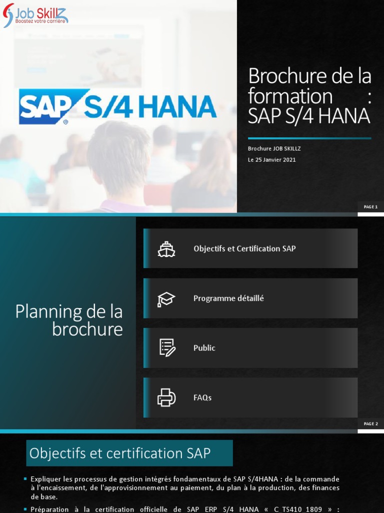 Formation SAP S/4HANA et Certification | PDF | Progiciel de gestion ...