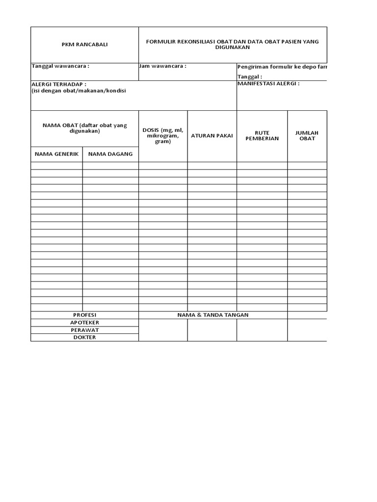 Form Rekonsiliasi | PDF