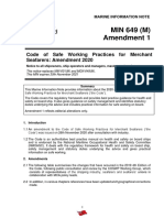 MIN 649 Amendment 1 - Code of Safe Working Practices For Merchant Seafarers Amendment 5 2020