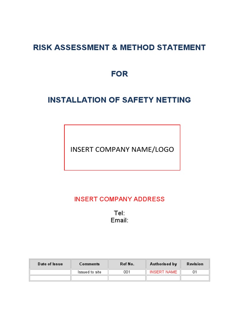 Safety Netting Installation Method Statement | PDF