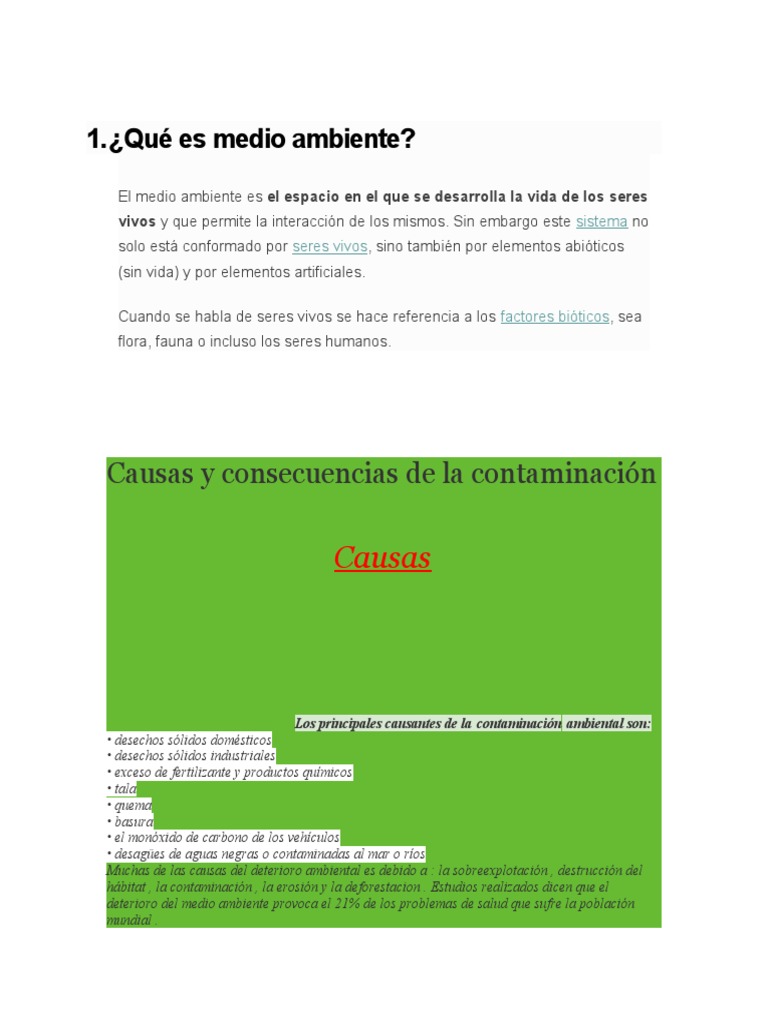 Qué Es Medio Ambiente | PDF