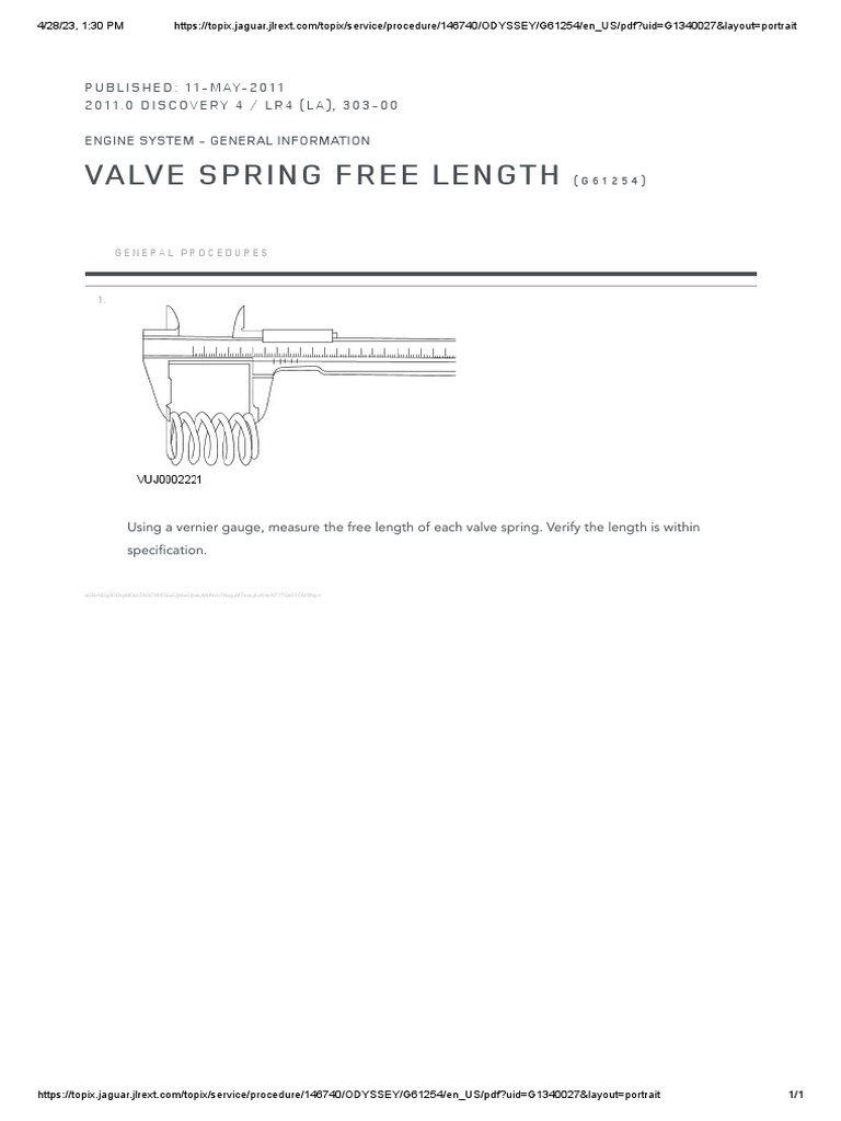 30300 Valve Spring Free Length PDF