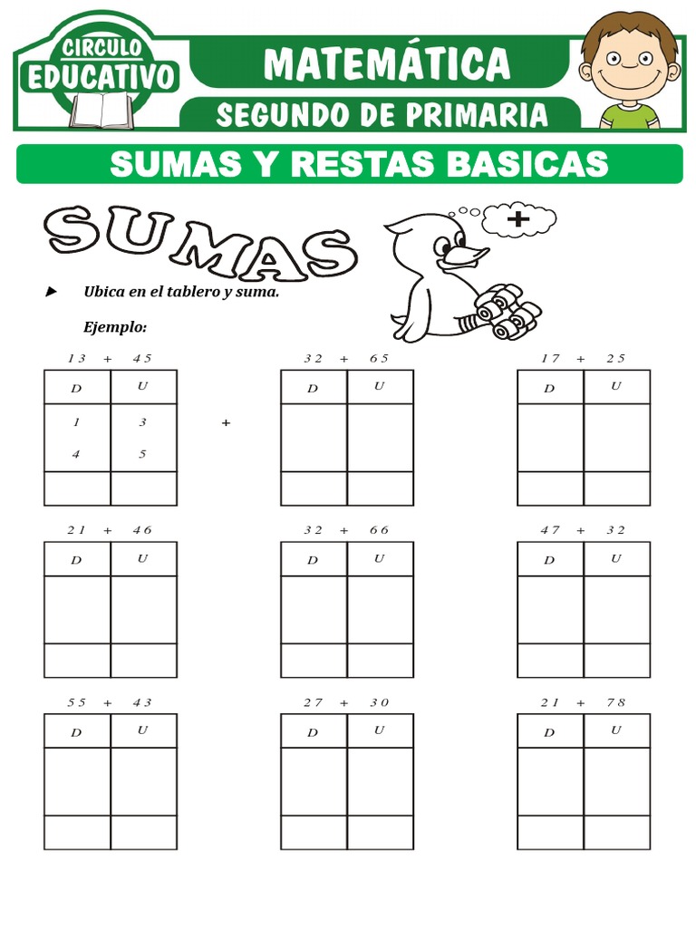 Sumas y Restas para Segundo Grado | PDF