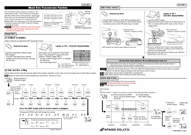Atago Digital Refractometer Data Transmission Manual Download Free