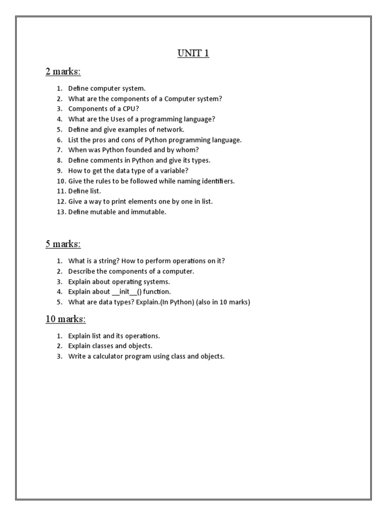 python question bank | PDF