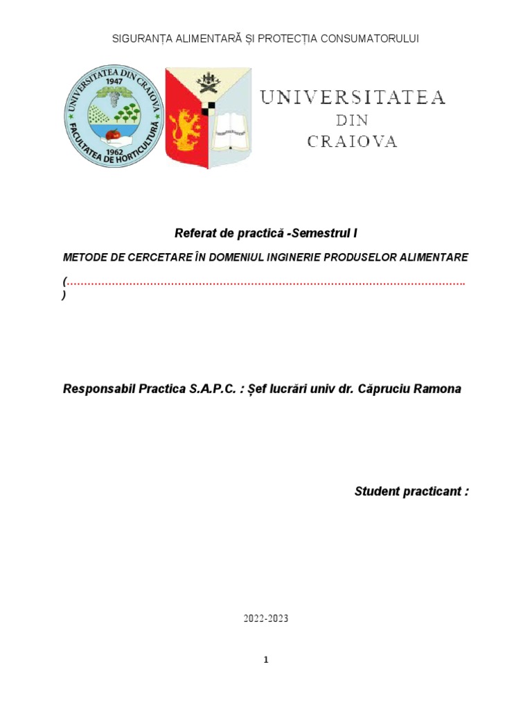 Referat de Practica - MODEL SAPC | PDF