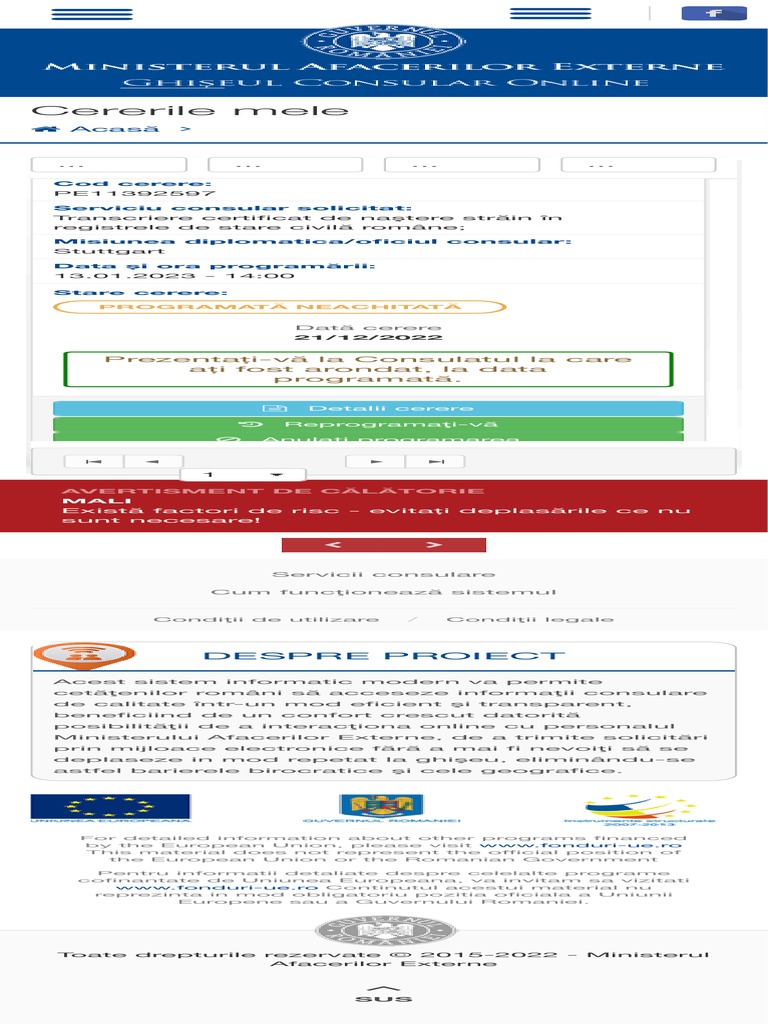 Cereri - Servicii Consulare | PDF